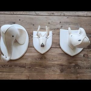 Restoration Baby & Child Wool Animal Heads Lot